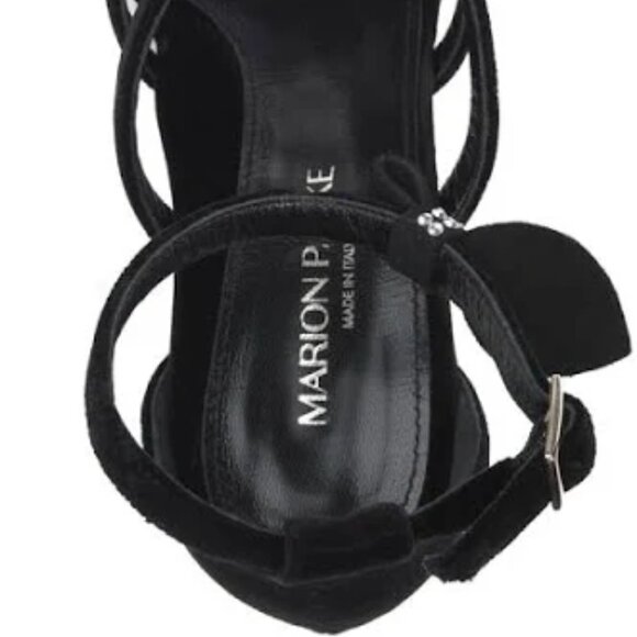 NEW MARION PARKE Made In Italy Suede Marguerite 85 Block Heel Sandals 1367mn - Picture 10 of 12